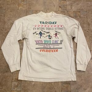 Vintage 90’s Veteran Ski Clinic Long Sleeve T Shirt Colorado Sz M 1995